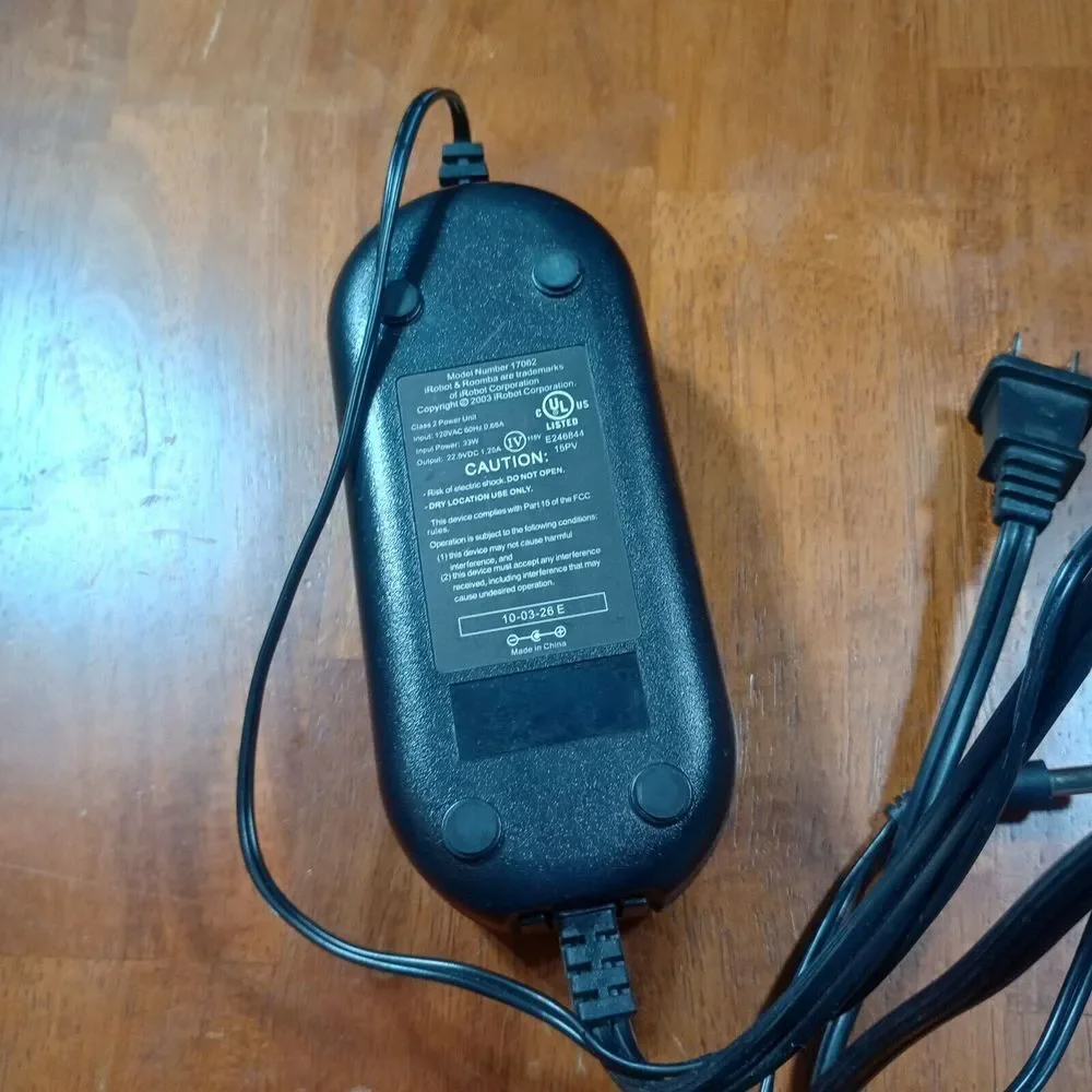 OEM iRobot Roomba 17062 Charger Power Cord for‎ 500 600 700 Series Black Genuine
